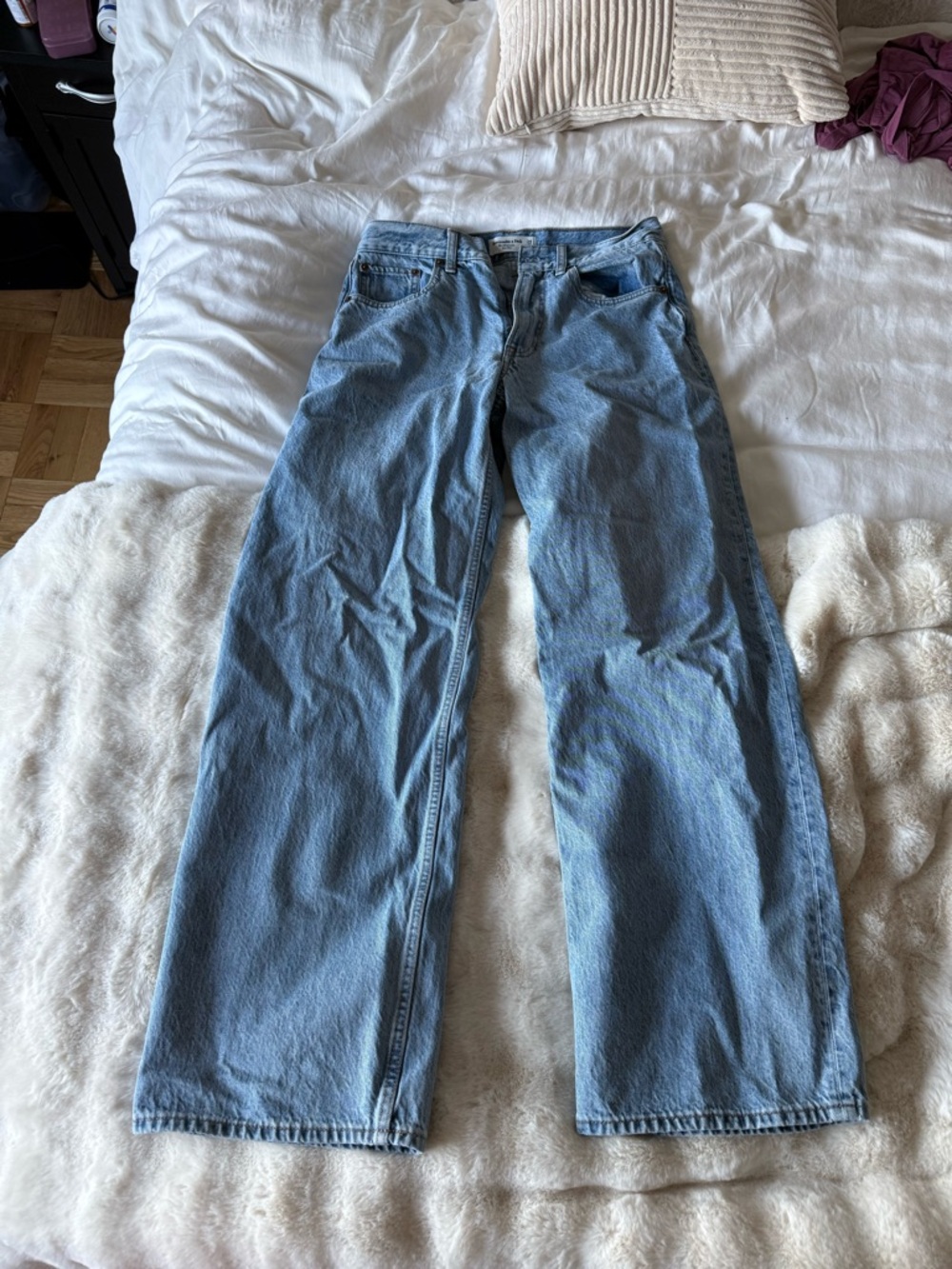 Abercrombie & Fitch Light Blue Wide-Leg Jeans